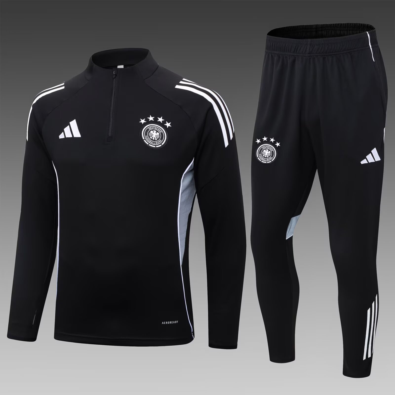 Ensemble d'entraînement demi-zip noir Allemagne 2025