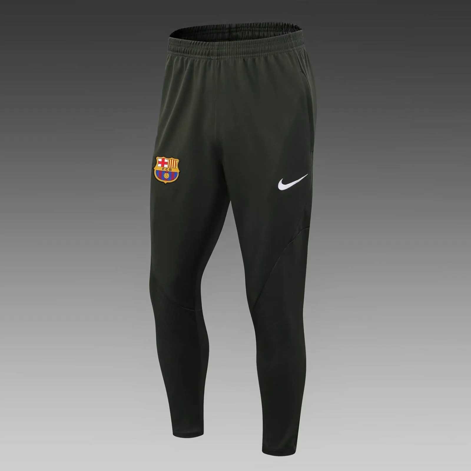 2023/2024 Barcelona Halb-Reißverschluss Trainingsanzug Armeegrün Trikot Set — view 5