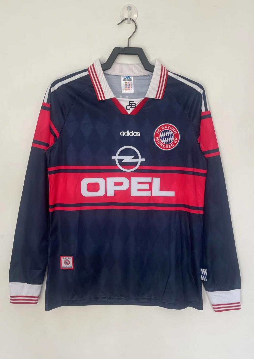 1997/1999 Retro Bayern Munich Home Football Jersey Long Sleeve AAA fan-grade