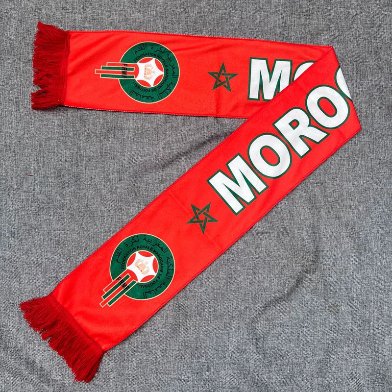2026 World Cup Morocco Fan Soccer Scarf Red