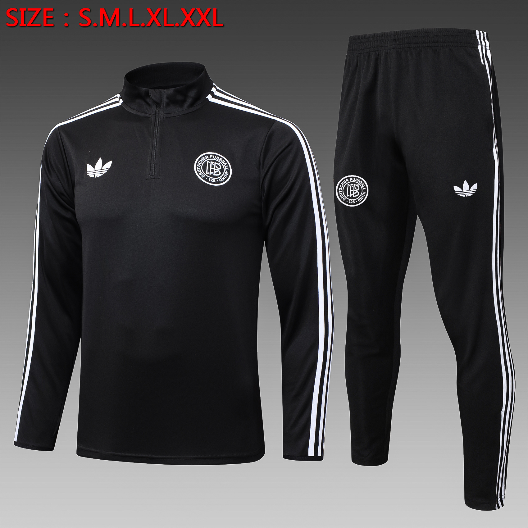 Ensemble d'entraînement demi-zip noir édition 125e anniversaire Allemagne 2025