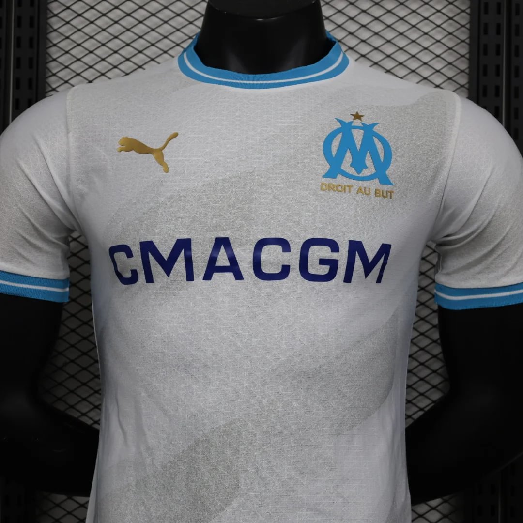 2023/2024 Player Version Olympique de Marseille Home Football Jersey — view 4