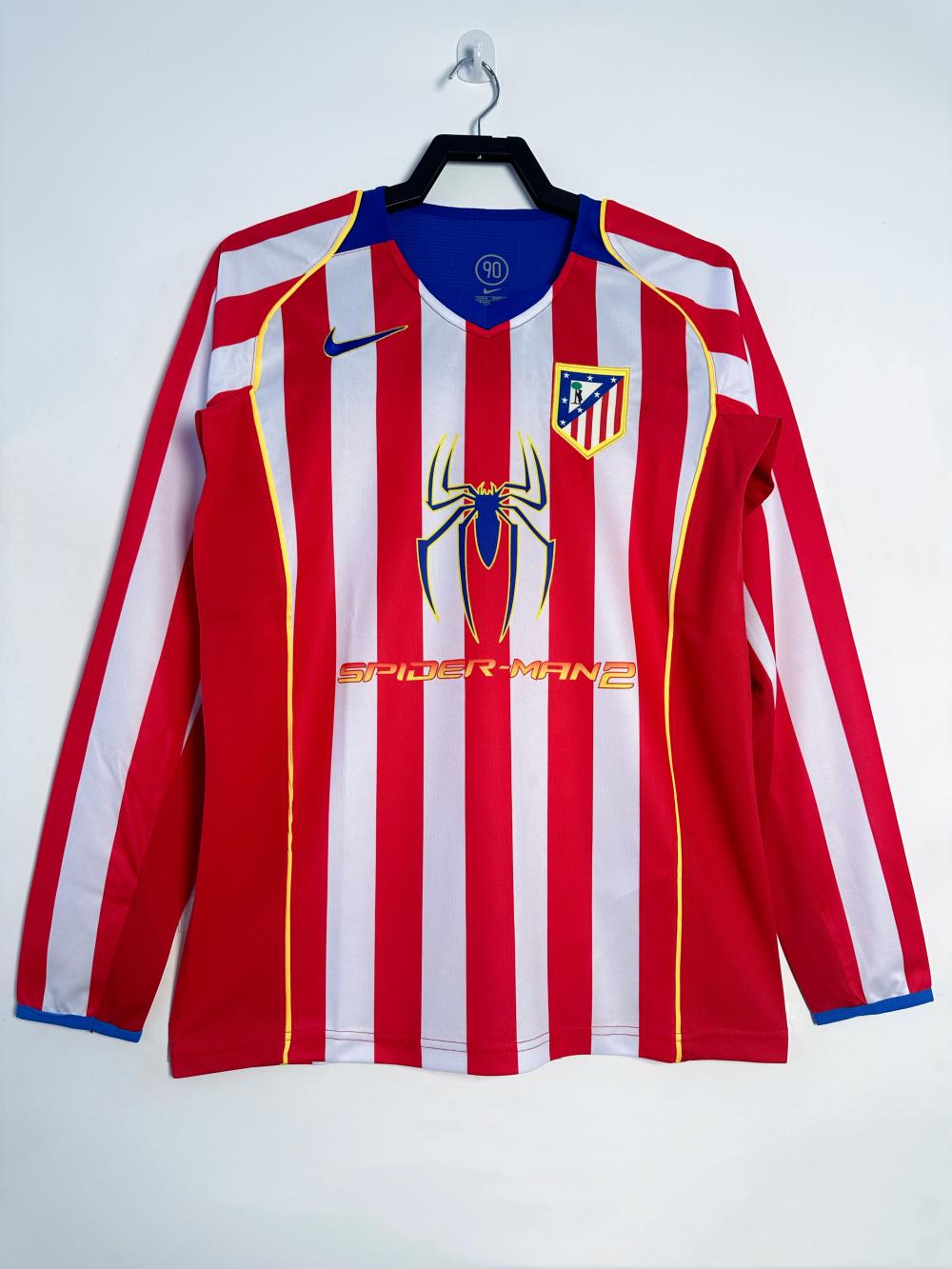 2004/2005 Retro Long sleeve Atletico Madrid Home Soccer Jersey AAA fan-grade