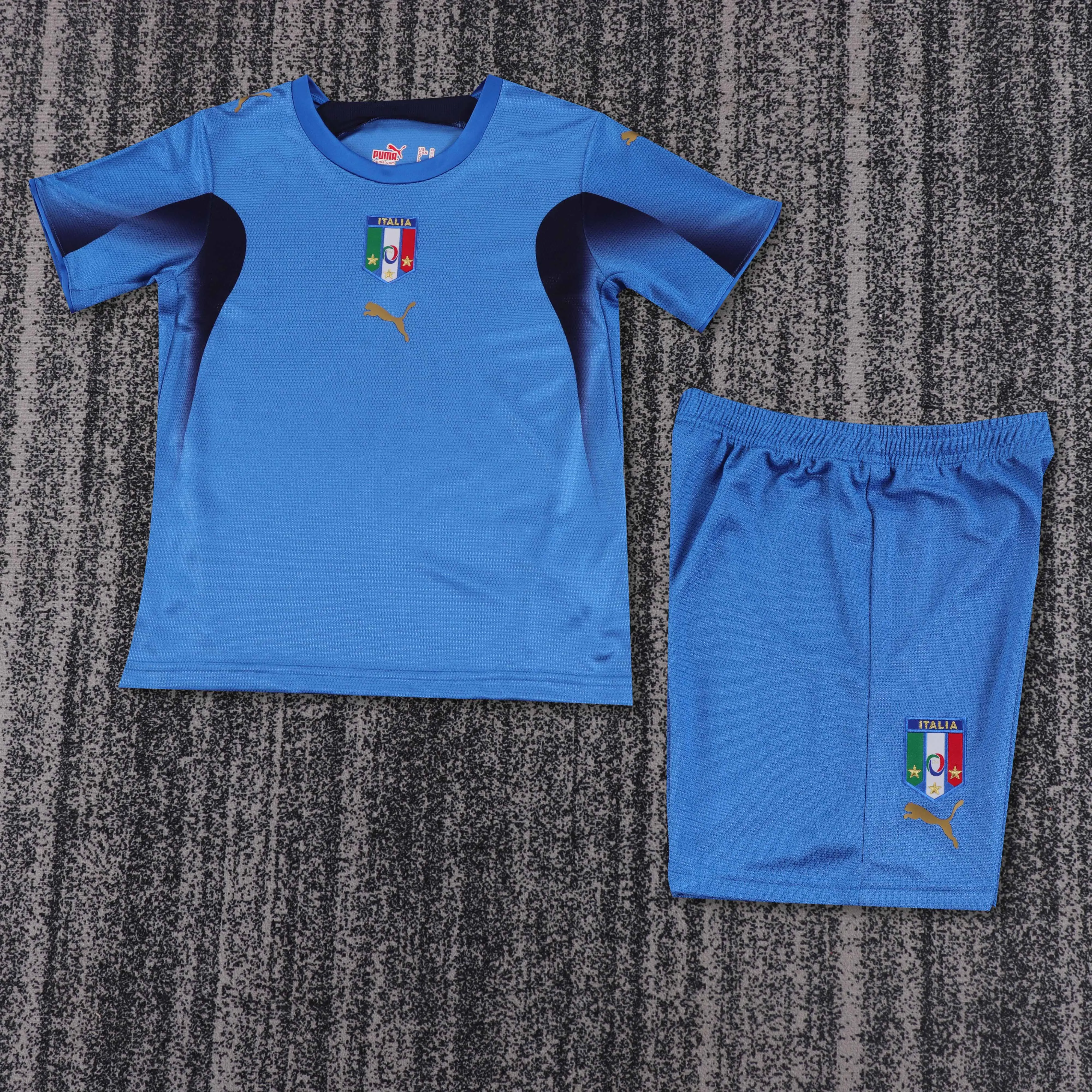 2006 Retro Italy Home Football Jersey AAA fan-grade Kids Size