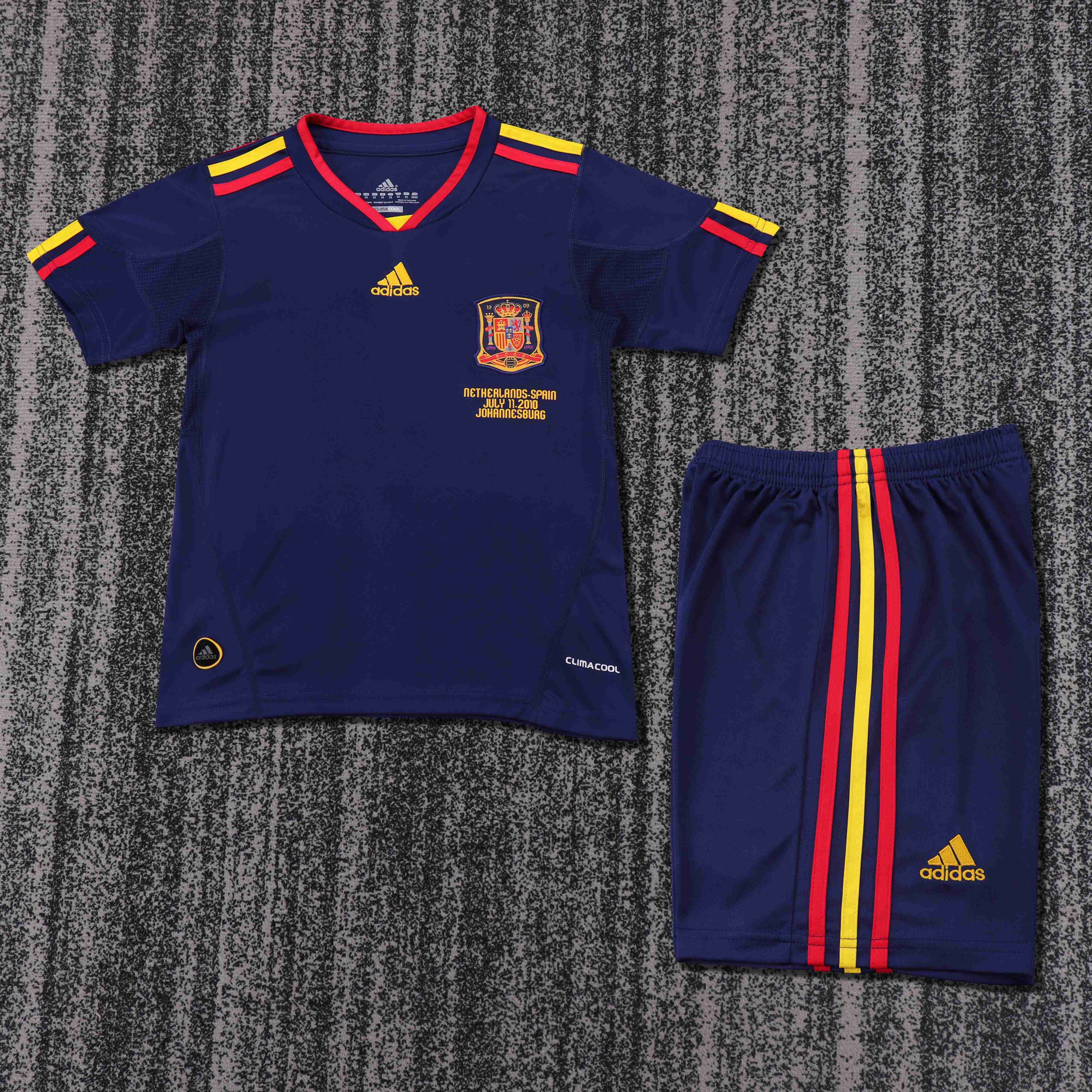 2010 Retro Spanien Auswärts-Fußballtrikot 1:1 Thai-Qualität Kindergröße