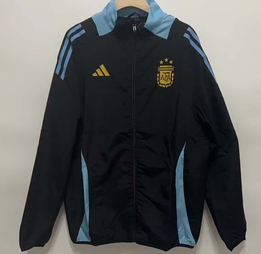 2024 Argentina Windbreaker Black Soccer Jersey AAA fan-grade