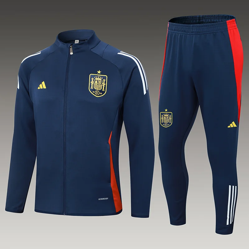 2024-2025 西班牙半拉训练服皇家蓝足球球衣套装