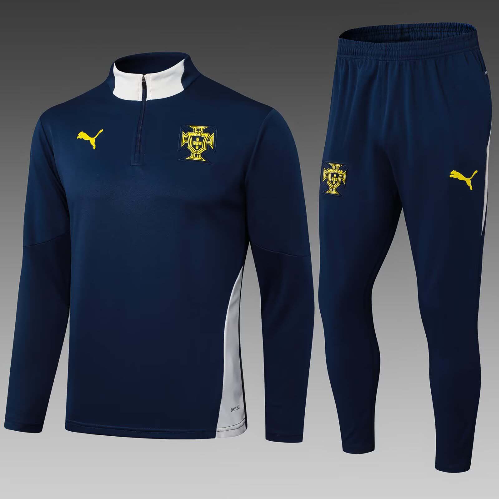 2025 Portugal Half-Pull Training Suit Royal blue Football Shirt AAA fan-grade Set