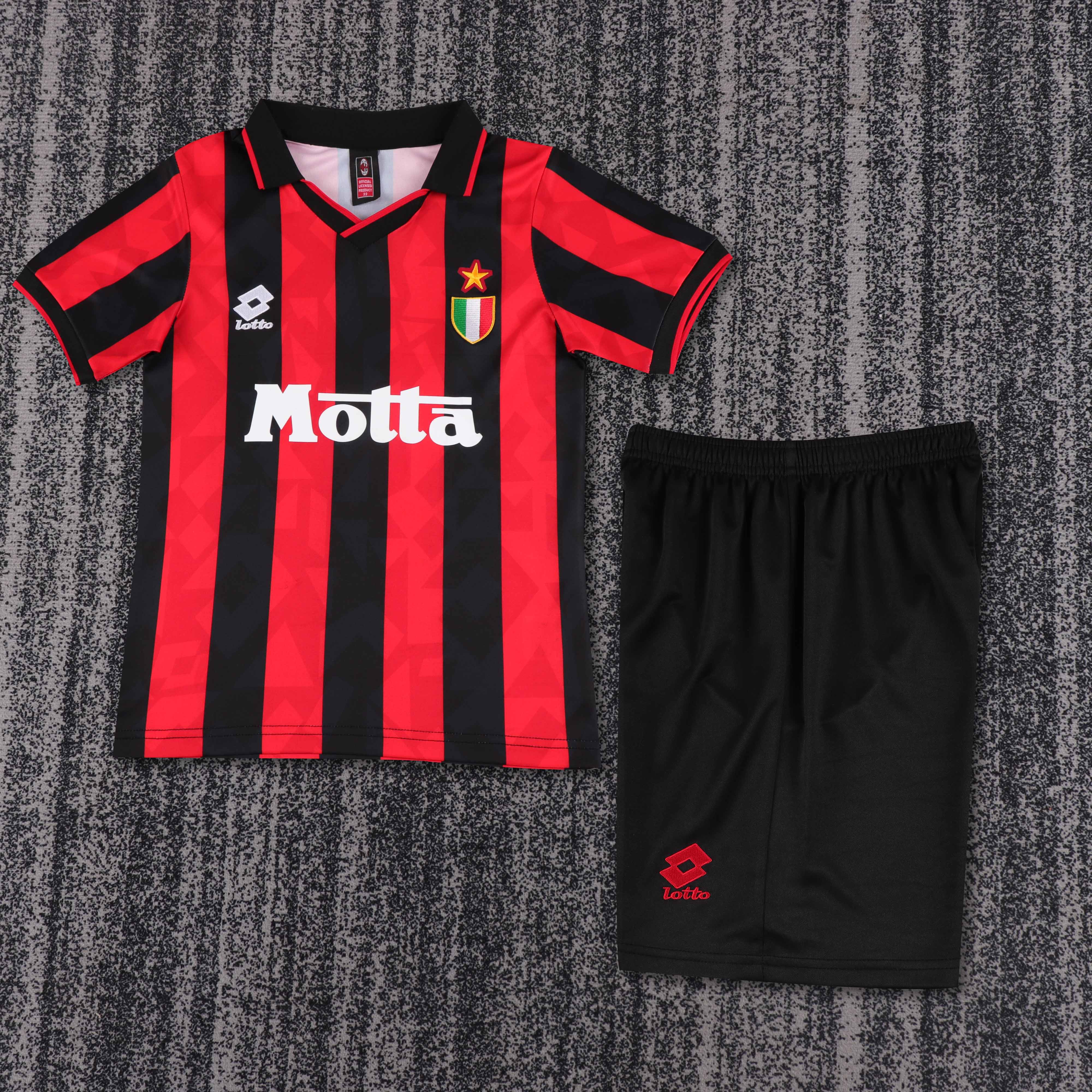 1993-1994 Retro AC Milan Home Football Shirt AAA fan-grade Kids Size