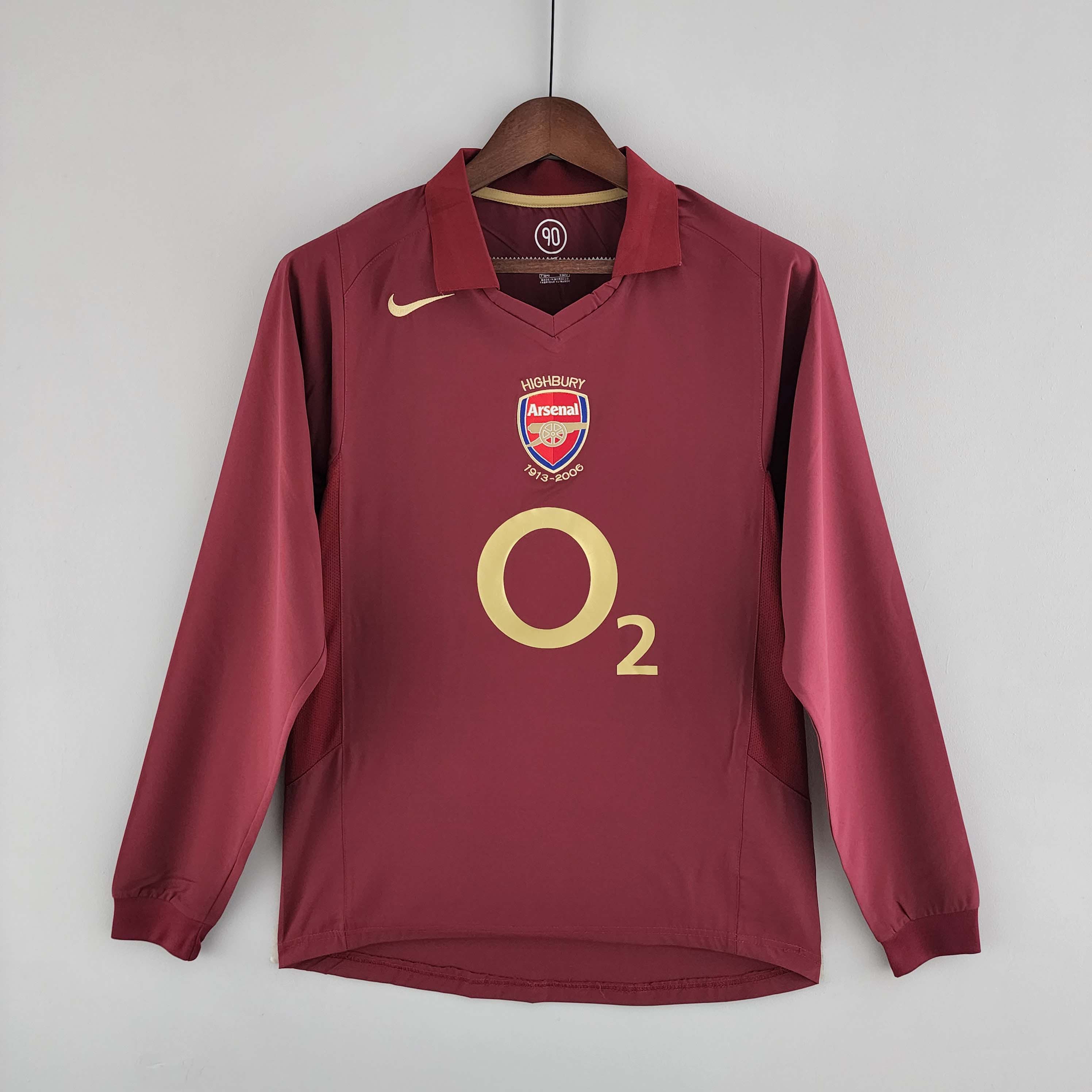 2005/2006 Retro Long Sleeve Arsenal Home Football Shirt AAA fan-grade