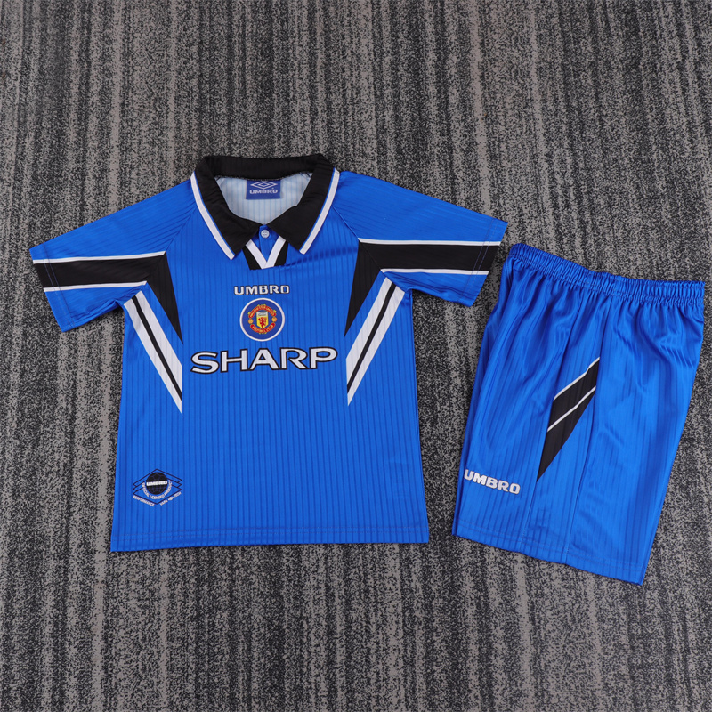 1996/1998 Retro Manchester United Third Away Football Shirt AAA fan-grade Kids Size