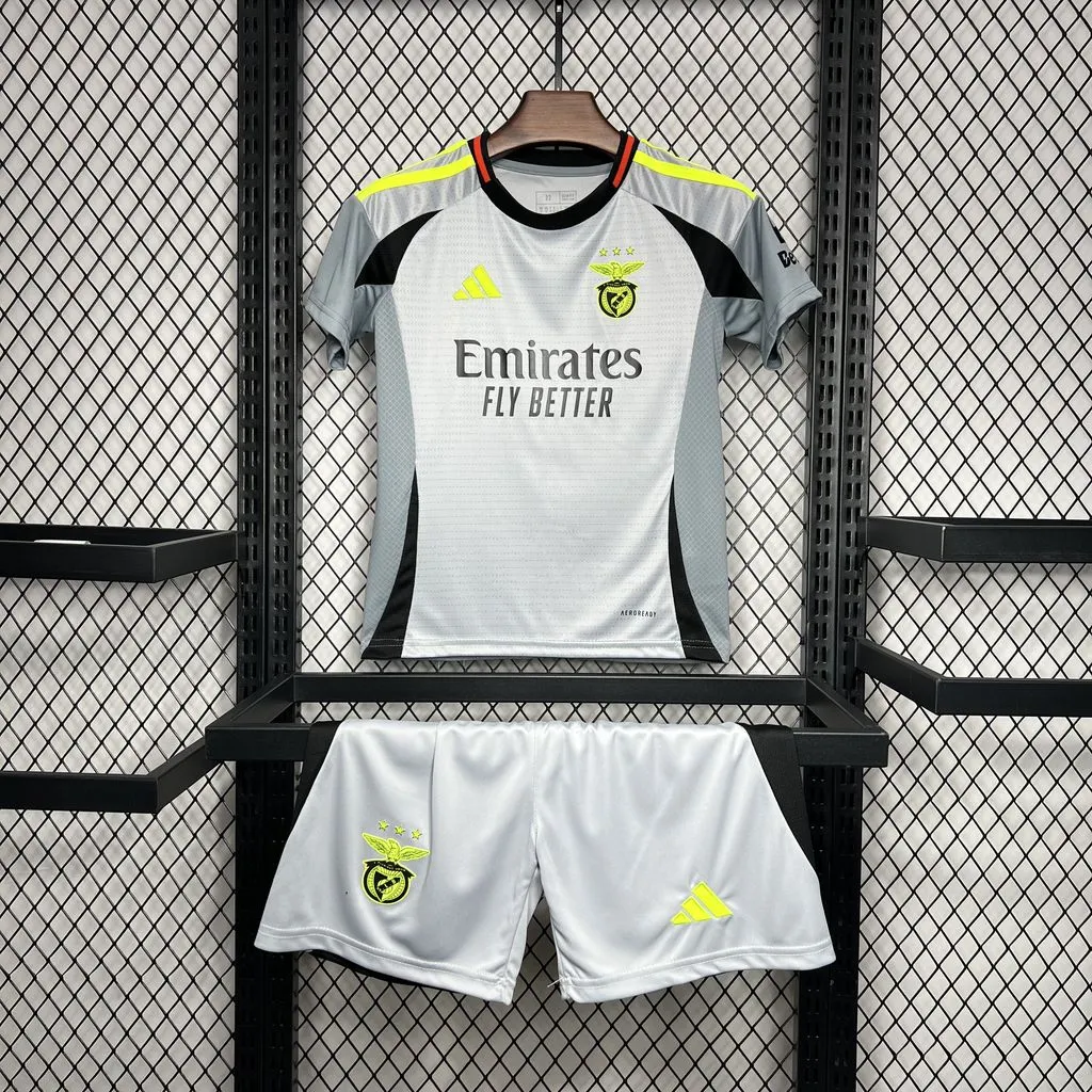 2024/2025 Benfica Tercera Visitante Camiseta de Fútbol Calidad Tailandesa Talla Infantil