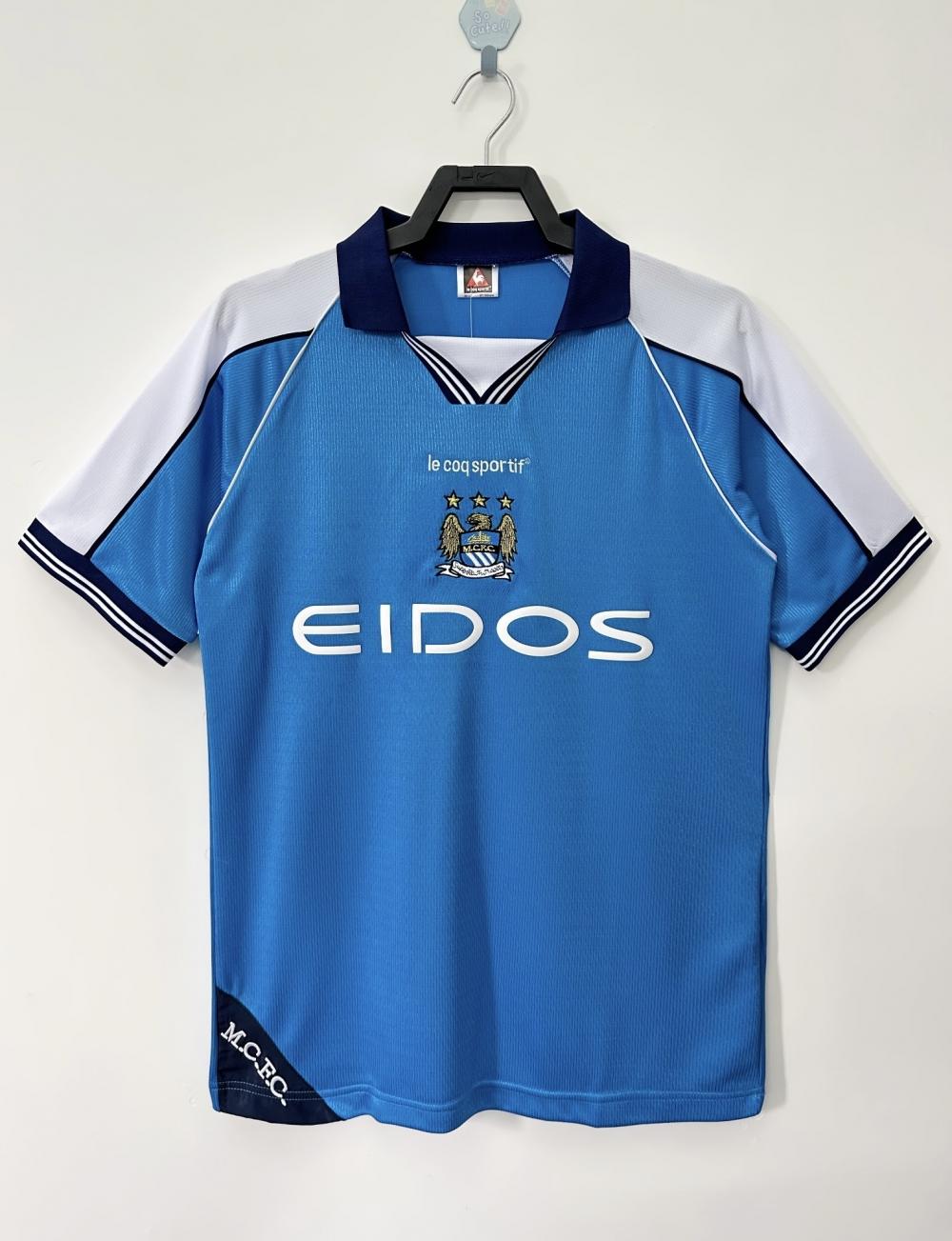 1999-2001 Retro Manchester City Home Football Shirt AAA fan-grade