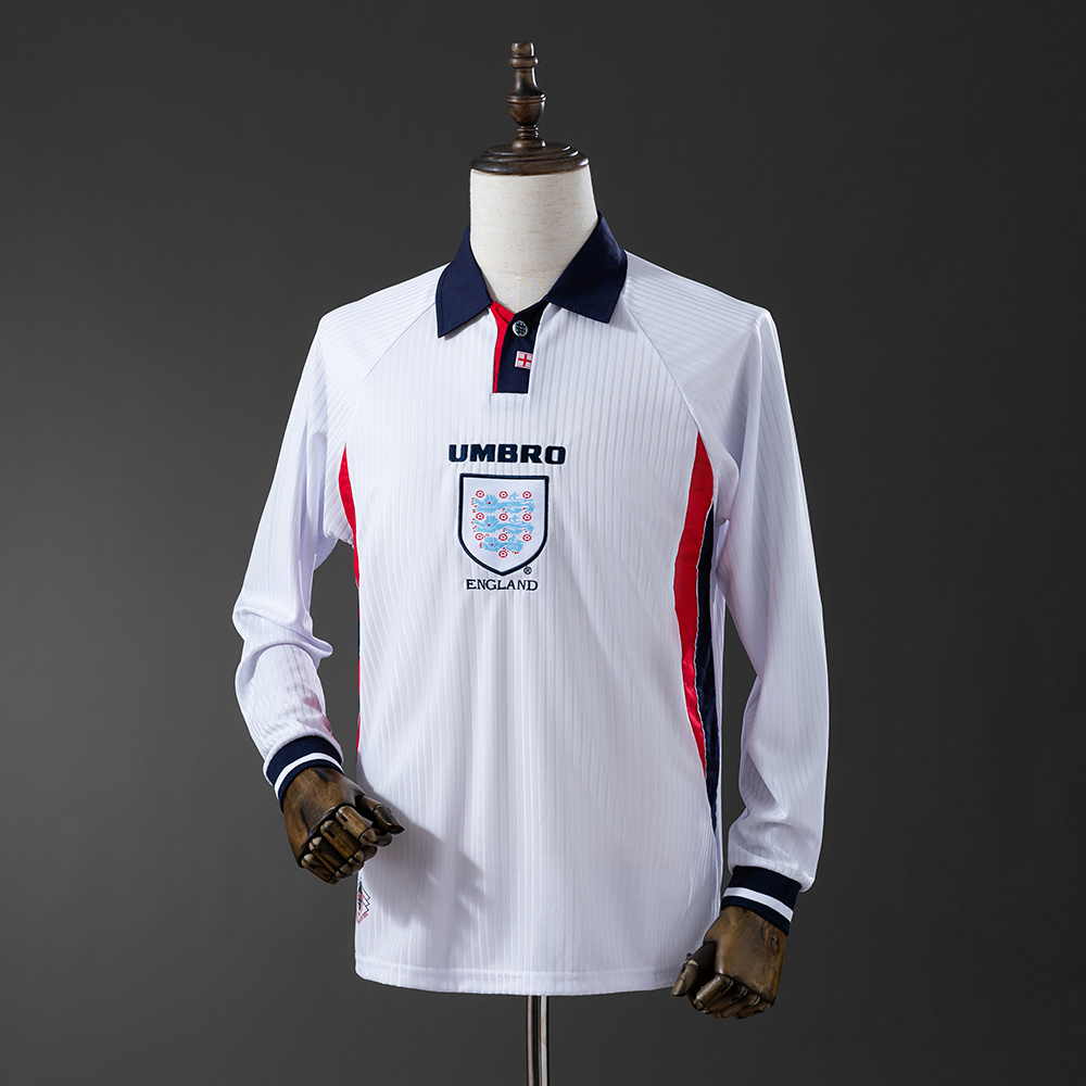 1998 Retro England Home Long Sleeve Jersey AAA fan-grade