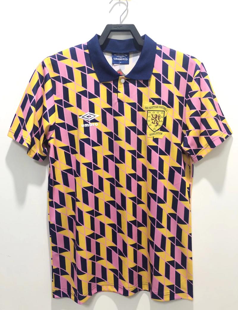 1988-1989 레트로 스코틀랜드 국가대표팀 서드 어웨이 축구 저지 태국 퀄리티