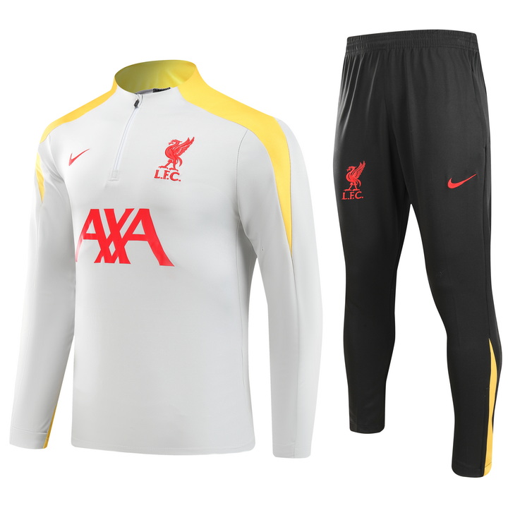 2024-2025 Liverpool Half-Pull Training Suit Grey Jersey AAA fan-grade Set
