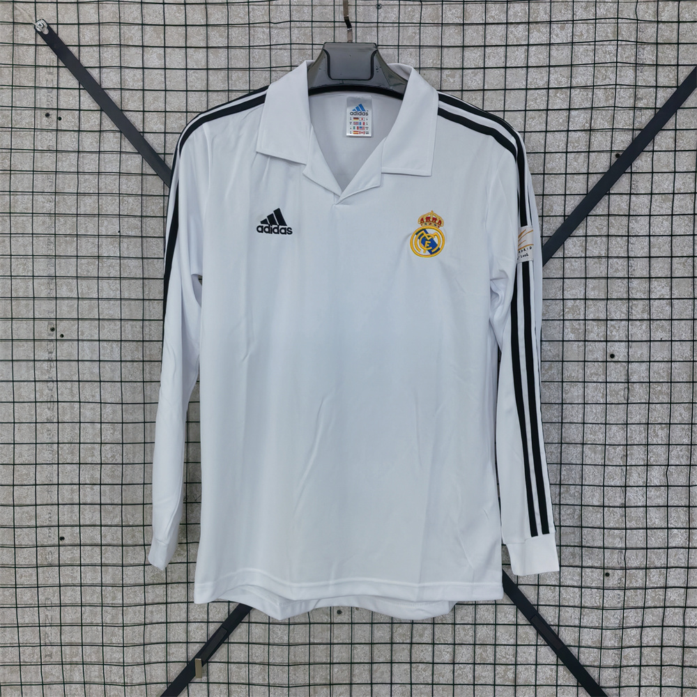 2002/2003 Retro Long Sleeve Real Madrid Champions League Edition Home Football Jersey 1:1 Thai Quality