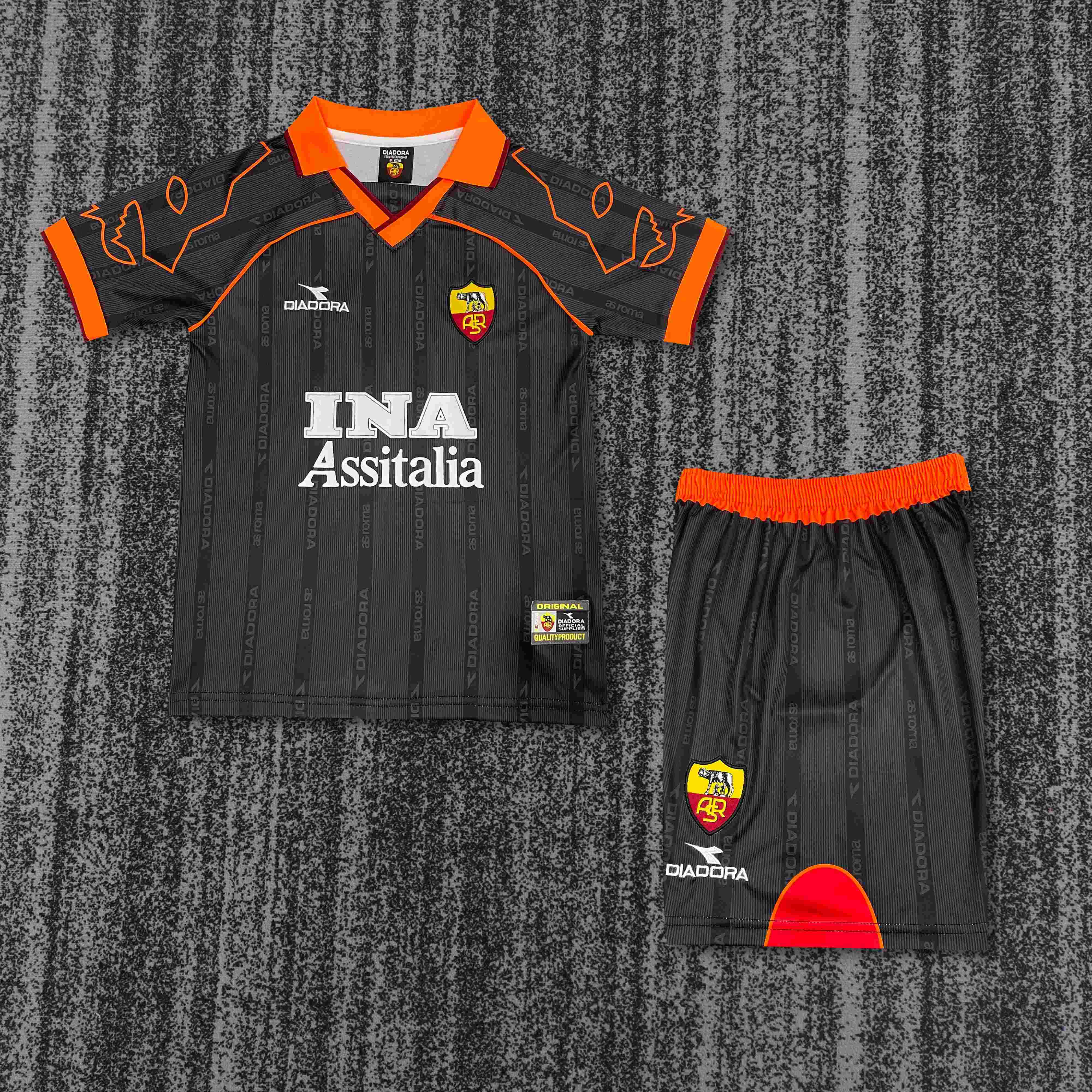 1999-2000 Retro Roma Away Soccer Jersey AAA fan-grade Kids Size