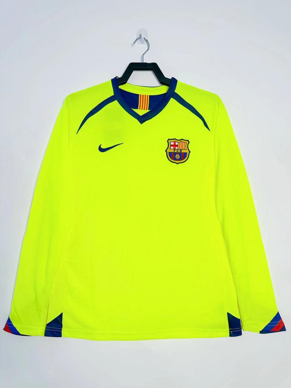 2005/2006 Retro Barcelona Auswärts Fußballtrikot Langarm Thai-Qualität