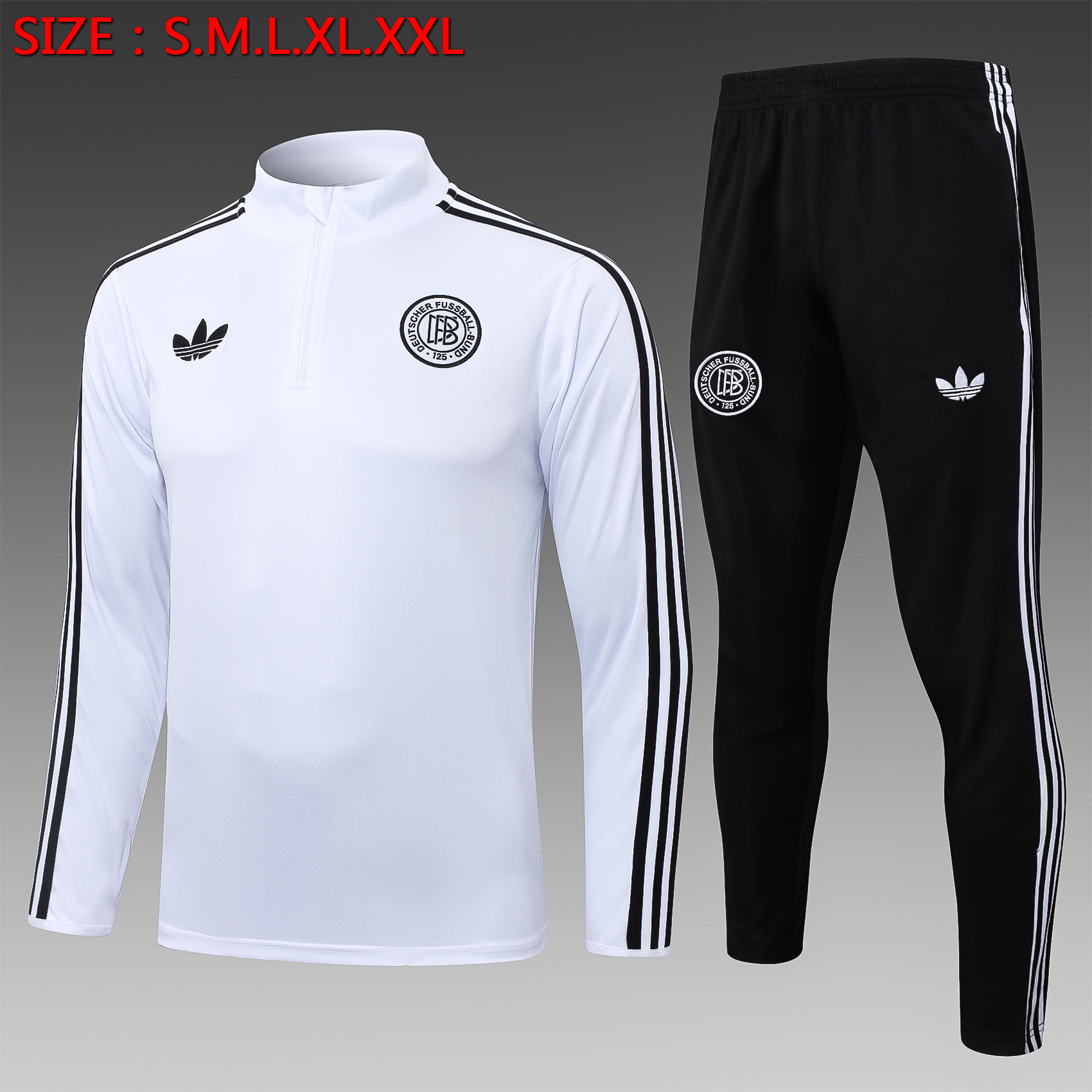 Ensemble d'entraînement demi-zip blanc édition 125e anniversaire Allemagne 2025