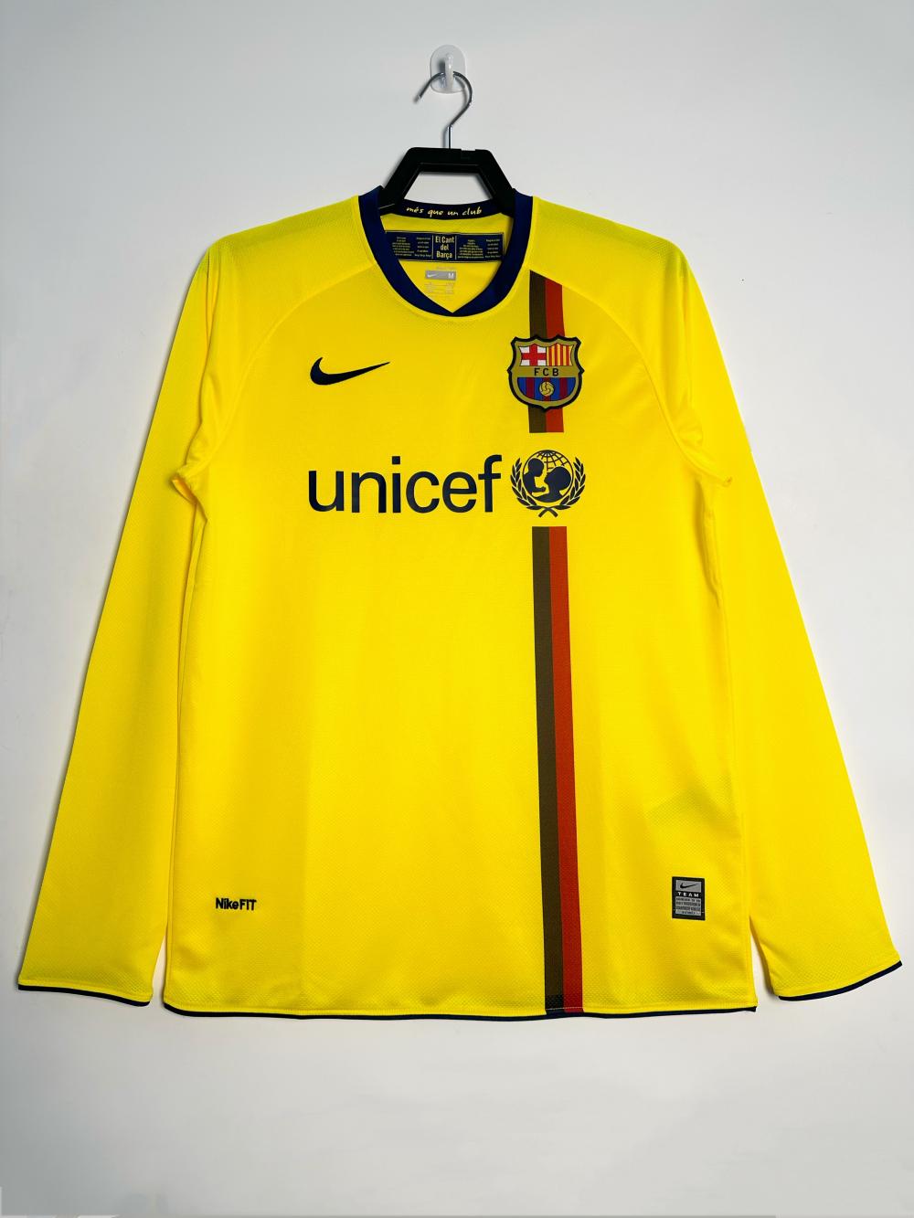 2008/2009 Retro Barcelona Auswärts Fußballtrikot Langarm Thai-Qualität