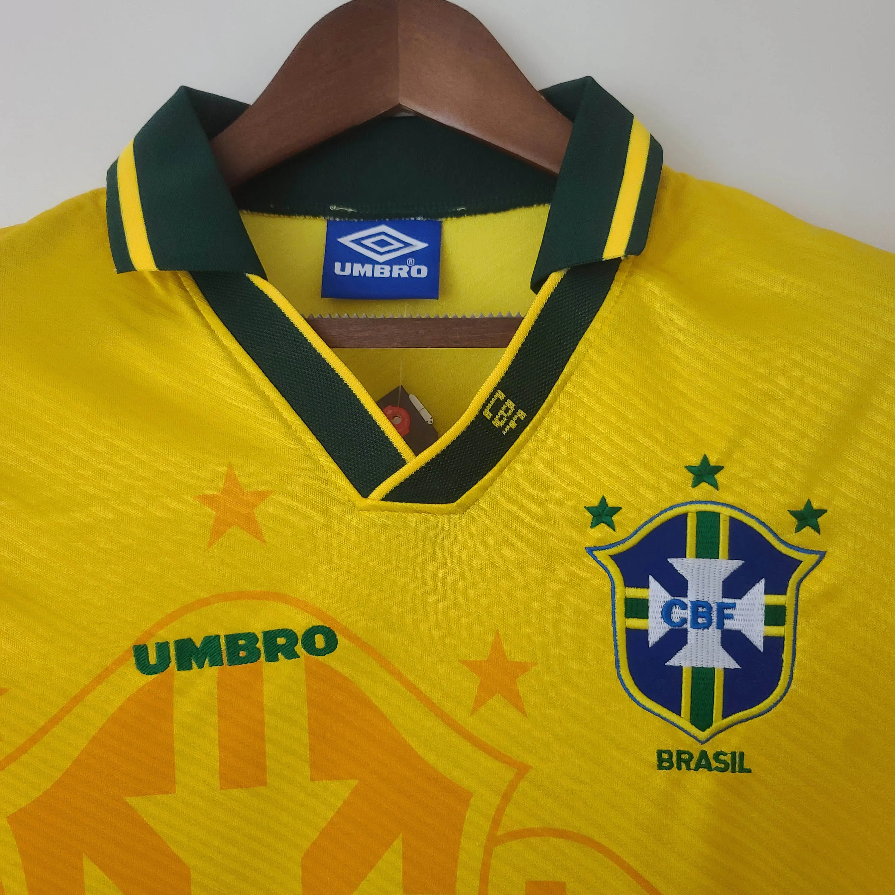 1994 Retro Brazil Home Soccer Jersey — view 3