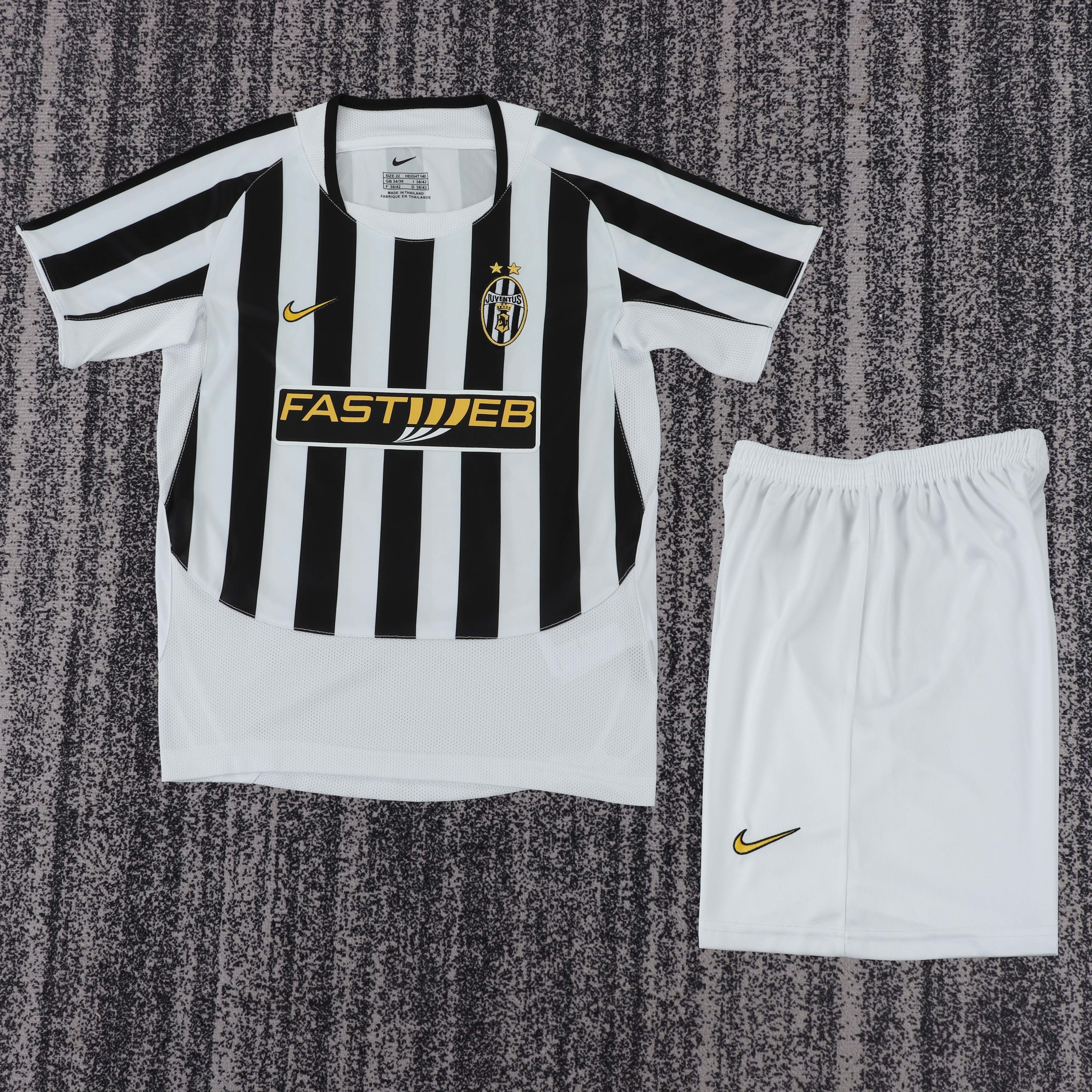 2003/2004 Retro Juventus Home Football Jersey 1:1 Thai Quality Kids Size