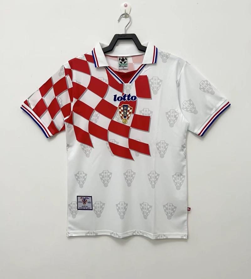 Maillot Domicile Rétro 1998 Équipe Nationale de Croatie 1:1 Qualité Thaï