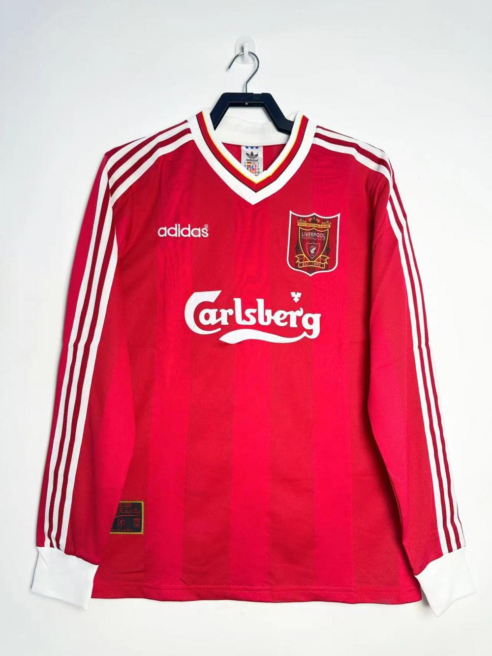 1995/1996 Retro Liverpool Camiseta Local Manga Larga Calidad Tailandia