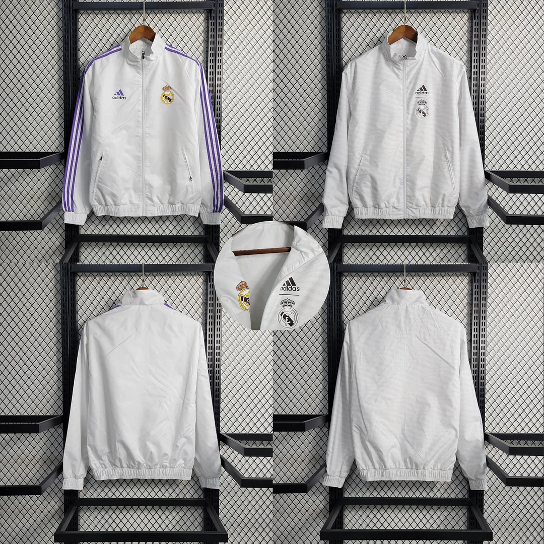2023/2024 Real Madrid Reversible Windbreaker White — main view