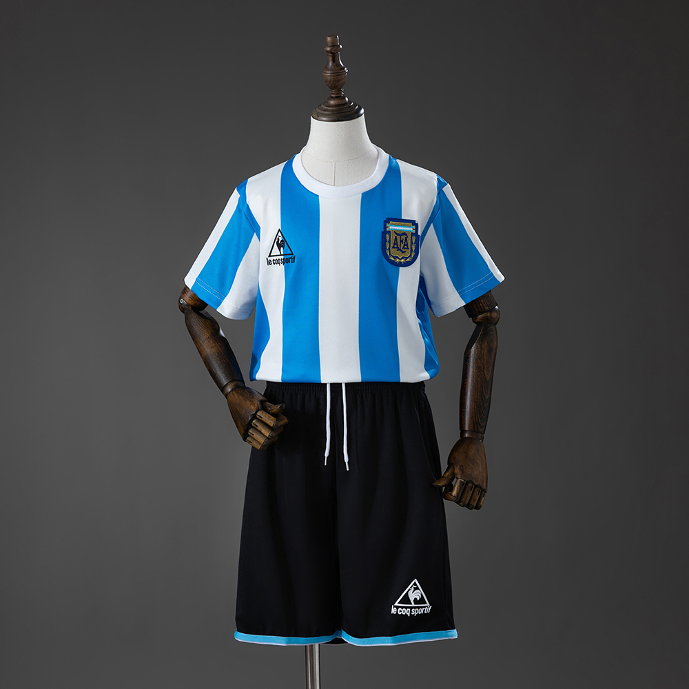 1986 Retro Argentina National Team Home Football Shirt AAA fan-grade Kids Size