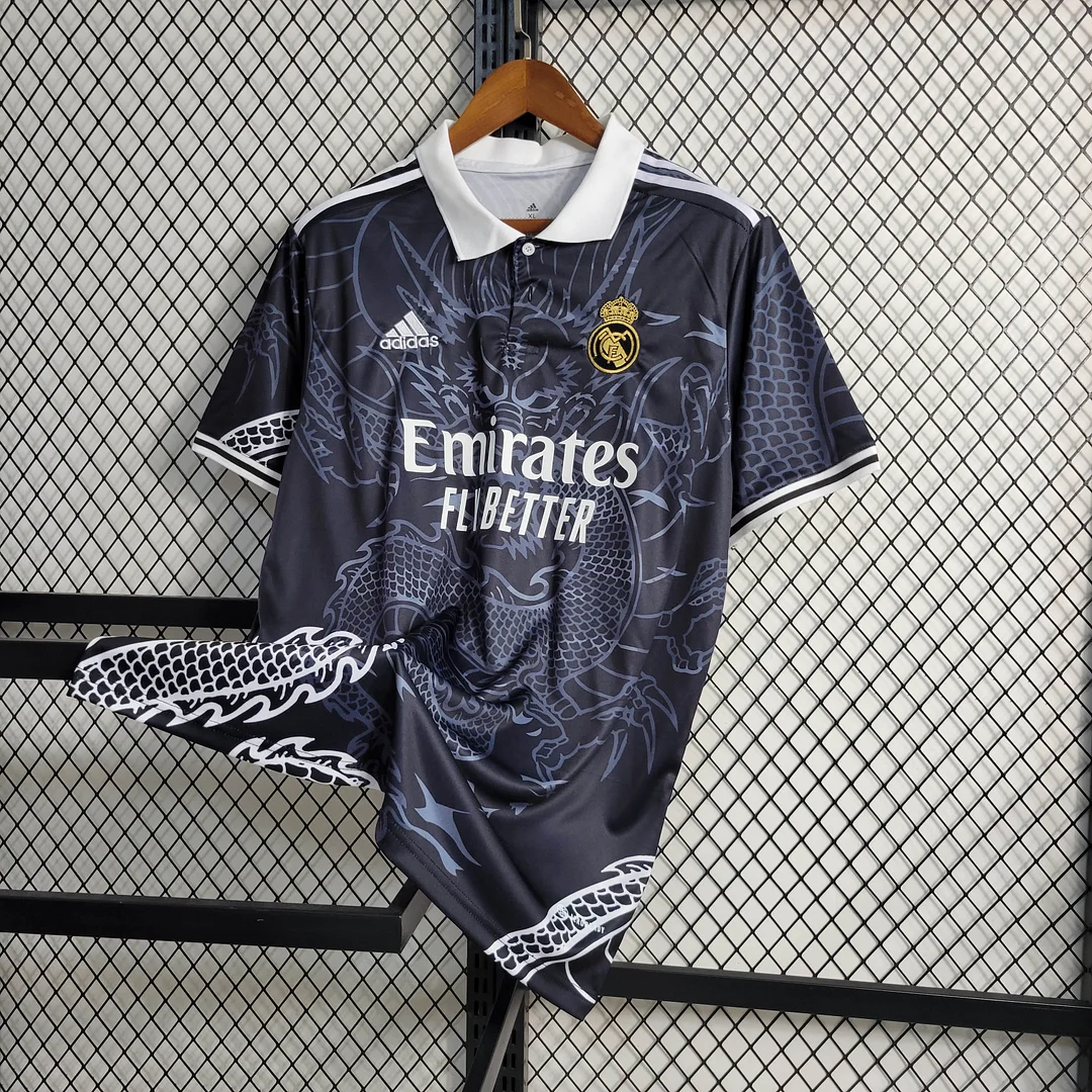 2023/2024 قميص ريال مدريد التنين الصيني أسود — view 6