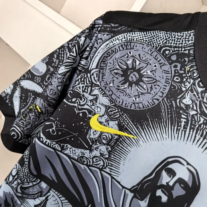 2024 Brazil Special Edition Jesus Black Gray Soccer Jersey — view 9