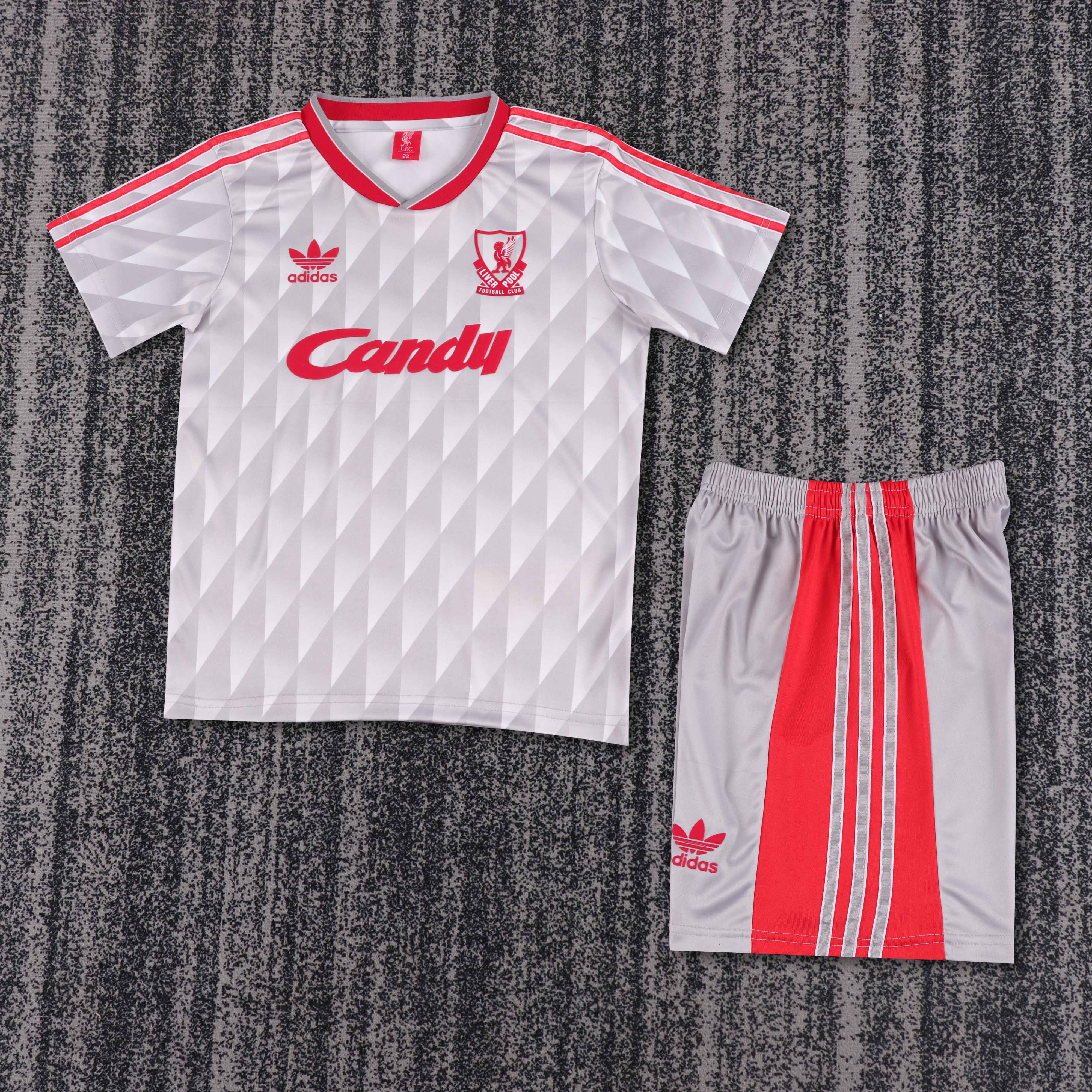 1989-1991 Retro Liverpool Away Football Jersey AAA fan-grade Kids Size