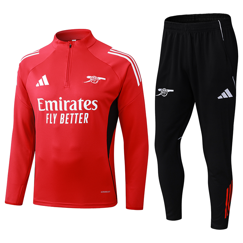 2025/2026 Arsenal Half-Pull Training Suit Red Football Shirt AAA fan-grade Set
