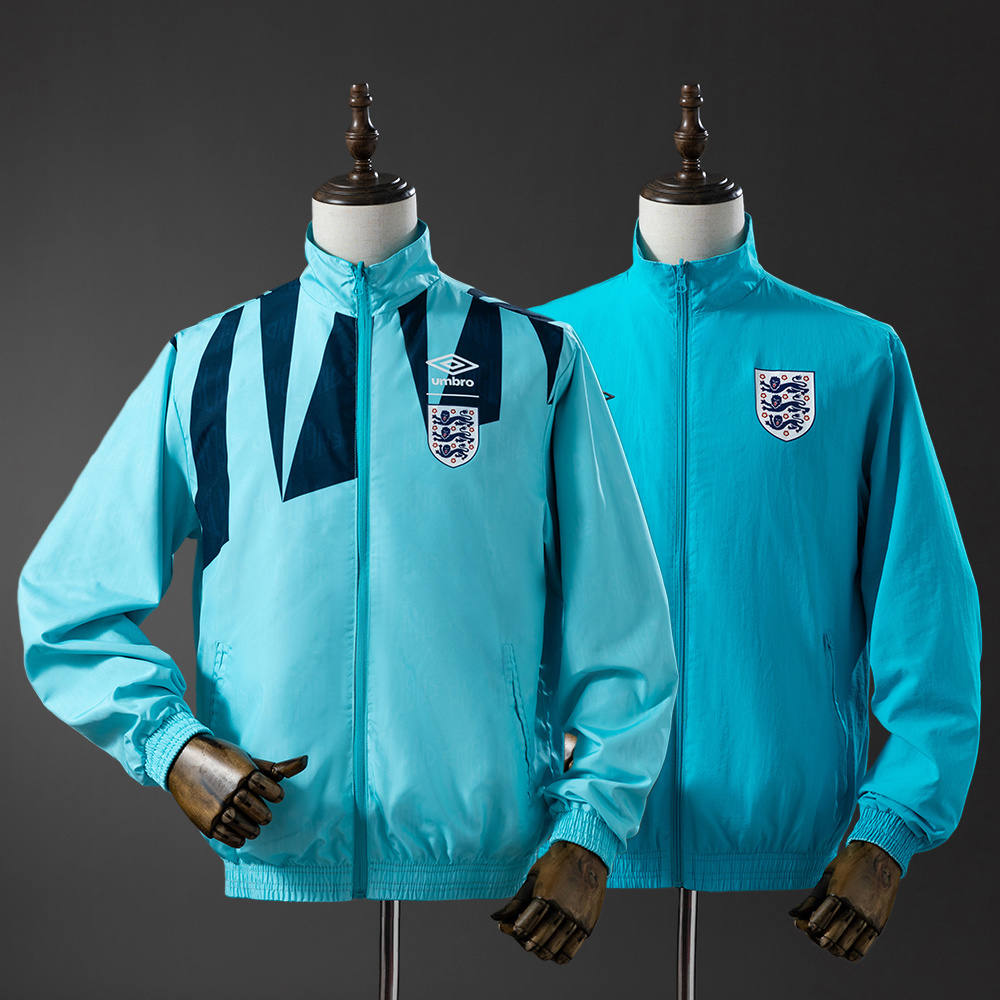 2026 England Reversible Jacket Windbreaker -Light Blue Soccer Jersey AAA fan-grade