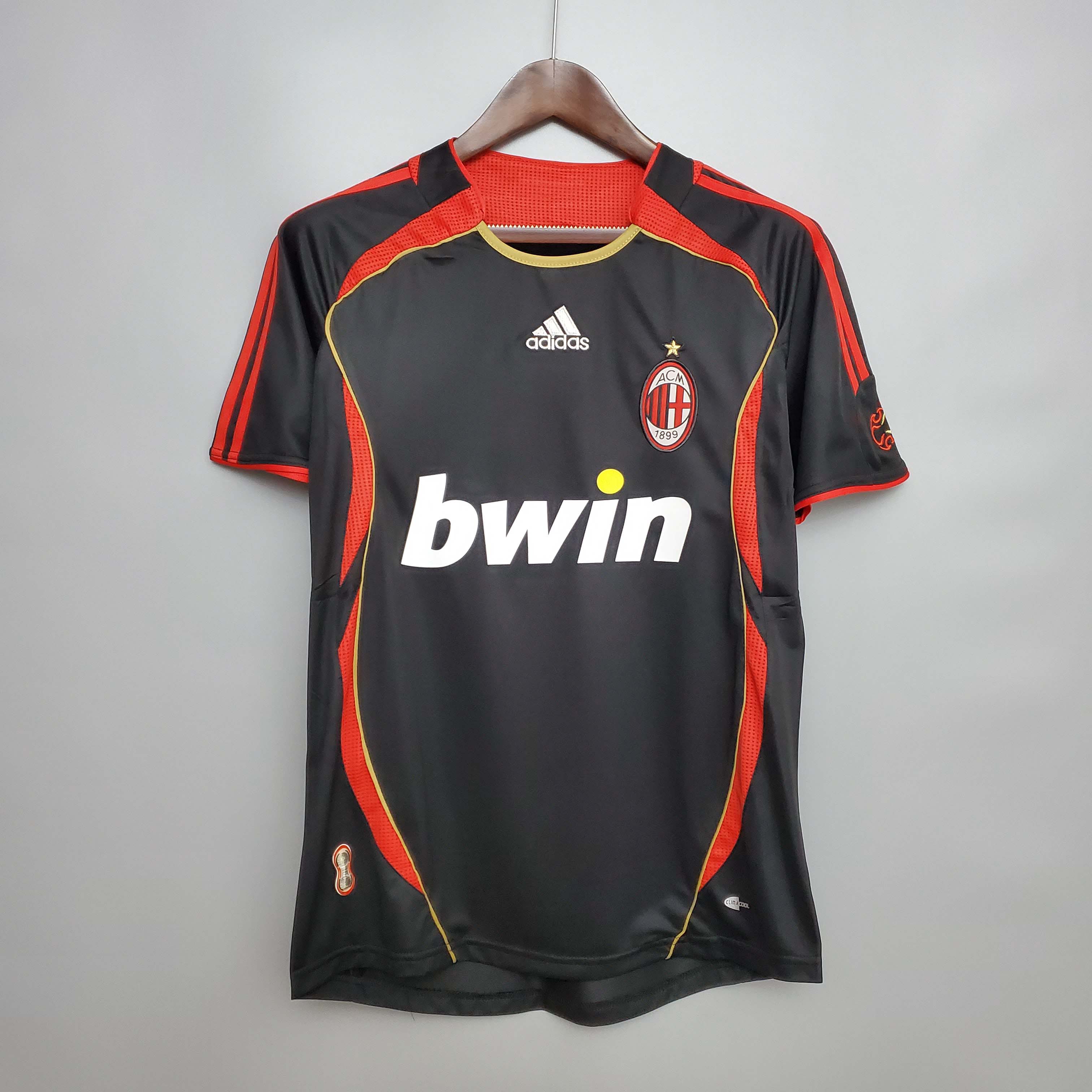 2006/2007 رجعي AC Milan قميص كرة قدم ثالث خارجي جودة تايلاندية