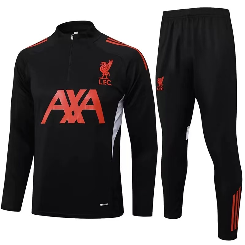 2025-2026 Liverpool Half-Pull Training Suit Black Jersey AAA fan-grade Set