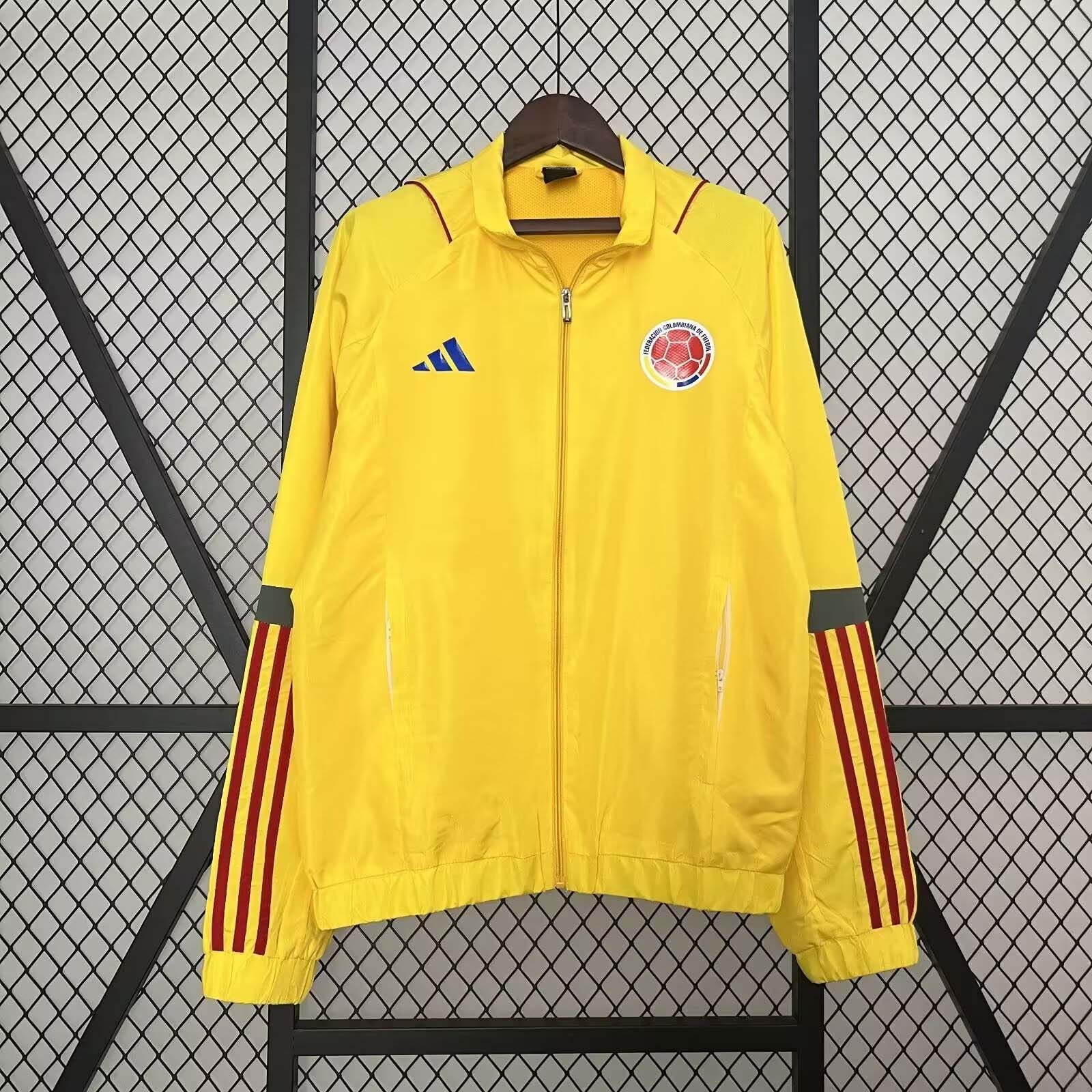 2024 Colombia Windbreaker Yellow Soccer Jersey AAA fan-grade