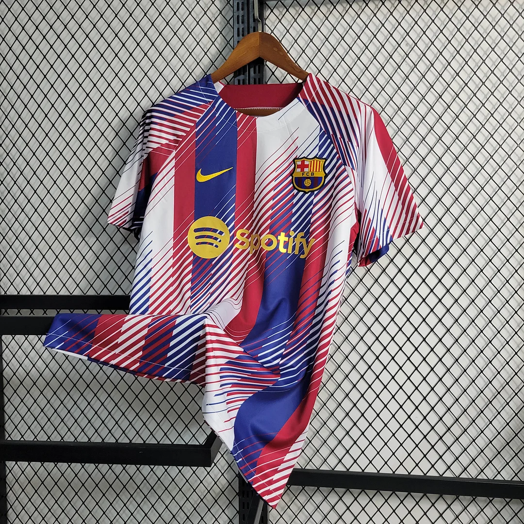2023/2024 Barcelona Training Wear Red White Blue Jersey — view 3