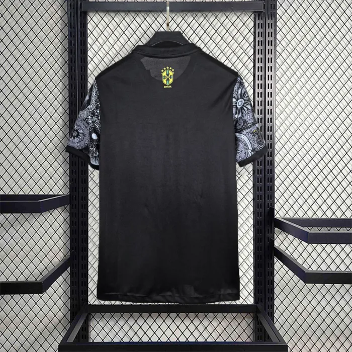 2024 Brazil Special Edition Jesus Black Gray Soccer Jersey — view 2