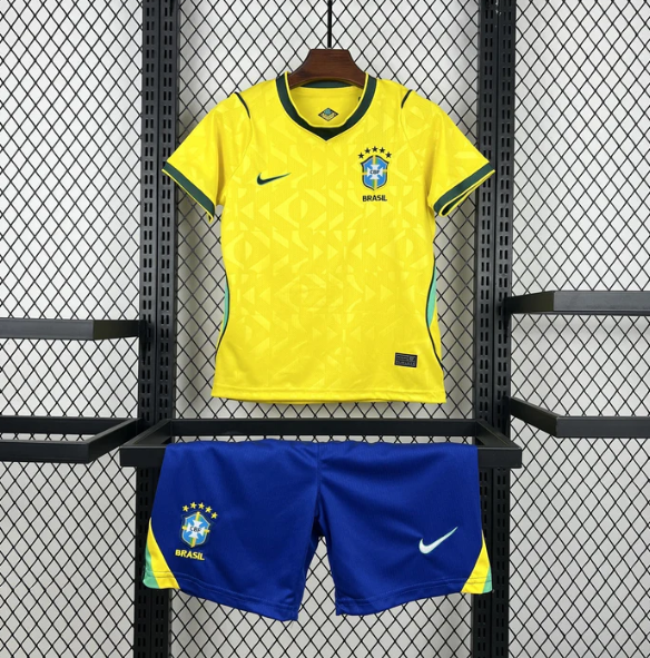 2026 Brazil Home Football Shirt AAA fan-grade Kids Size