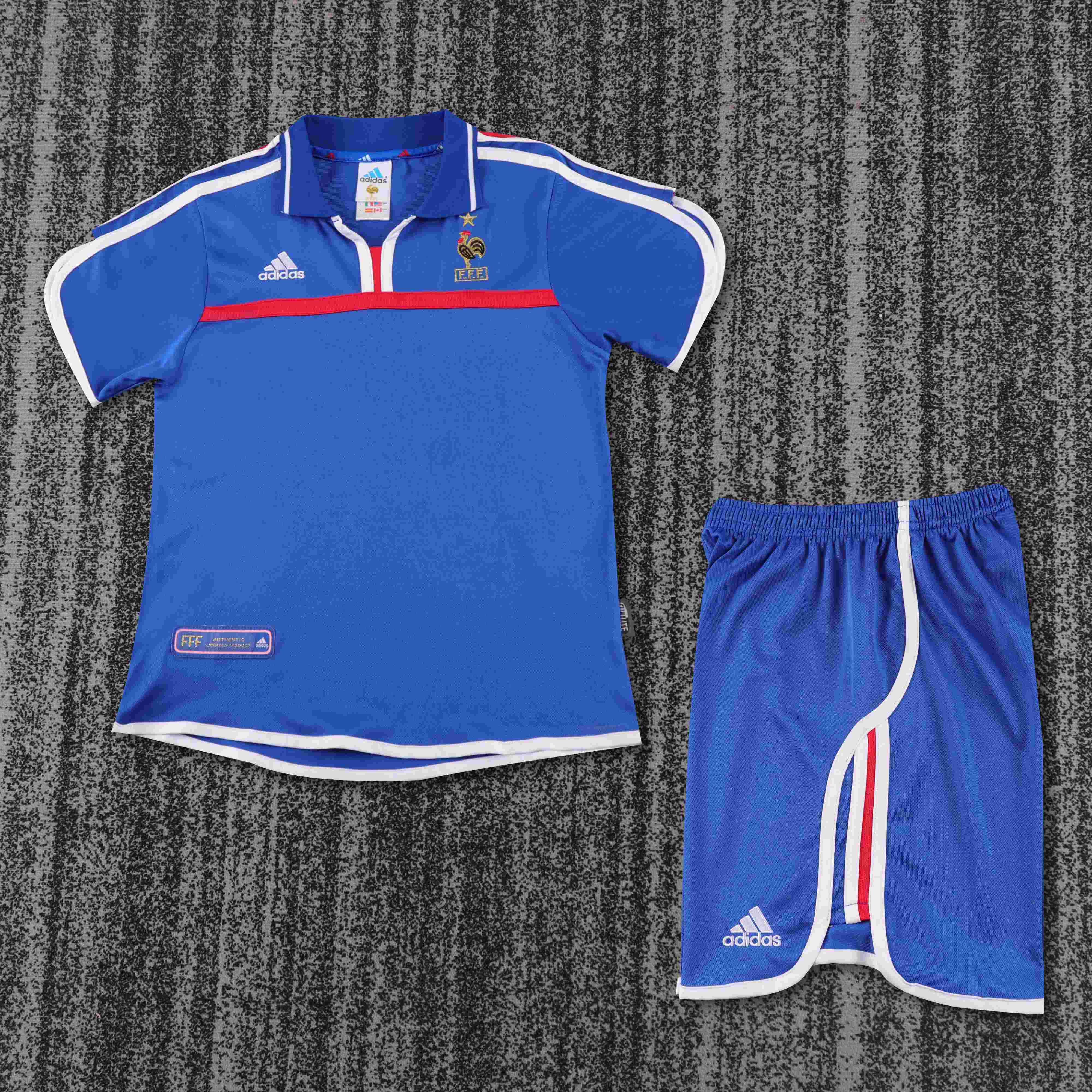 2000 Retro France Home Football Shirt AAA fan-grade Kids Size