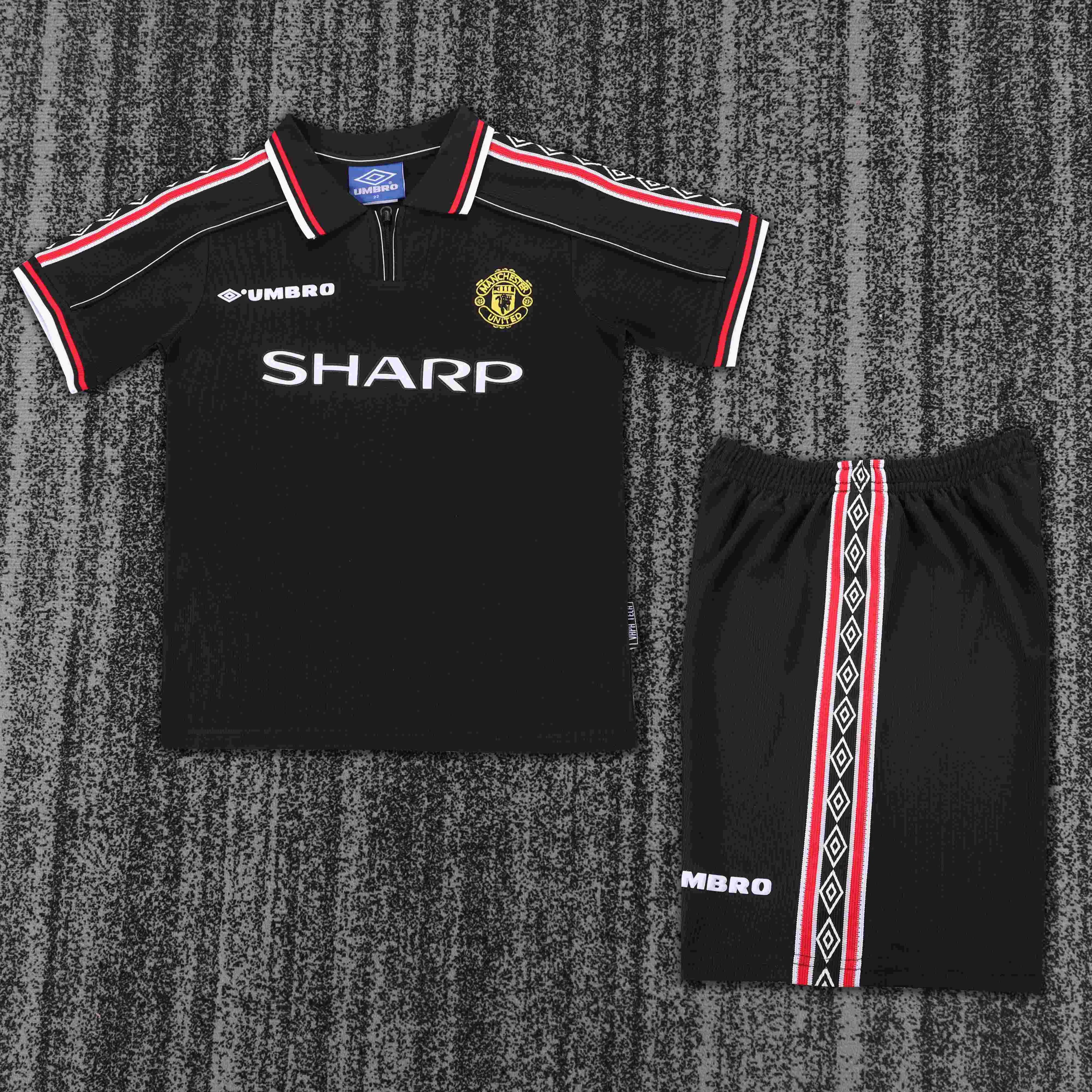 1998-1999 Retro Manchester United Away Football Shirt AAA fan-grade Kids Size