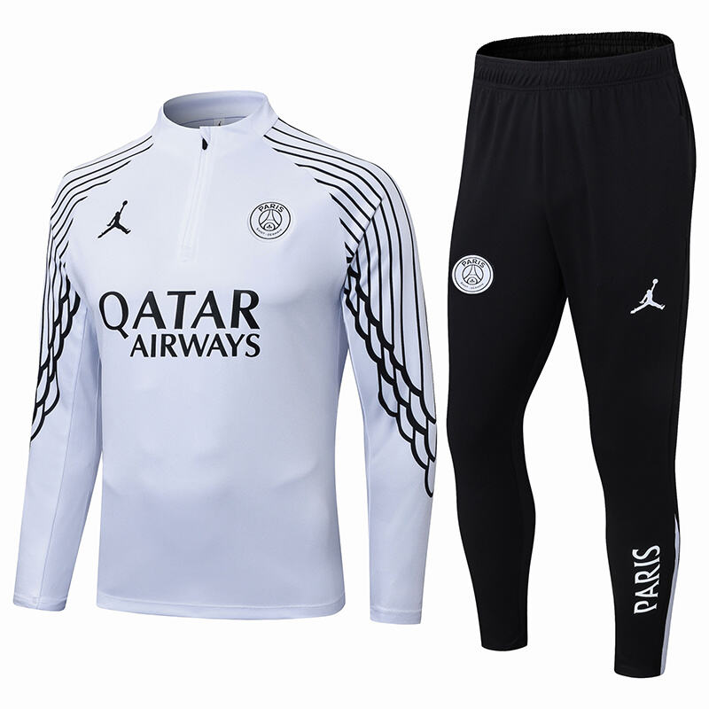 2025/2026 PSG Paris Saint-Germain Half-Pull Trainingsanzug weiß Set