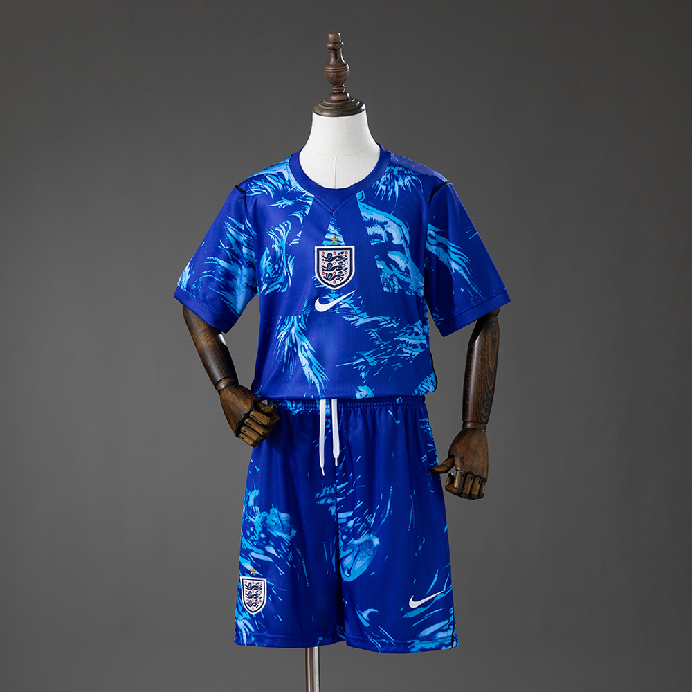 2026 England Torwart -Blaues Trikot AAA Fan-Qualität Kindergröße