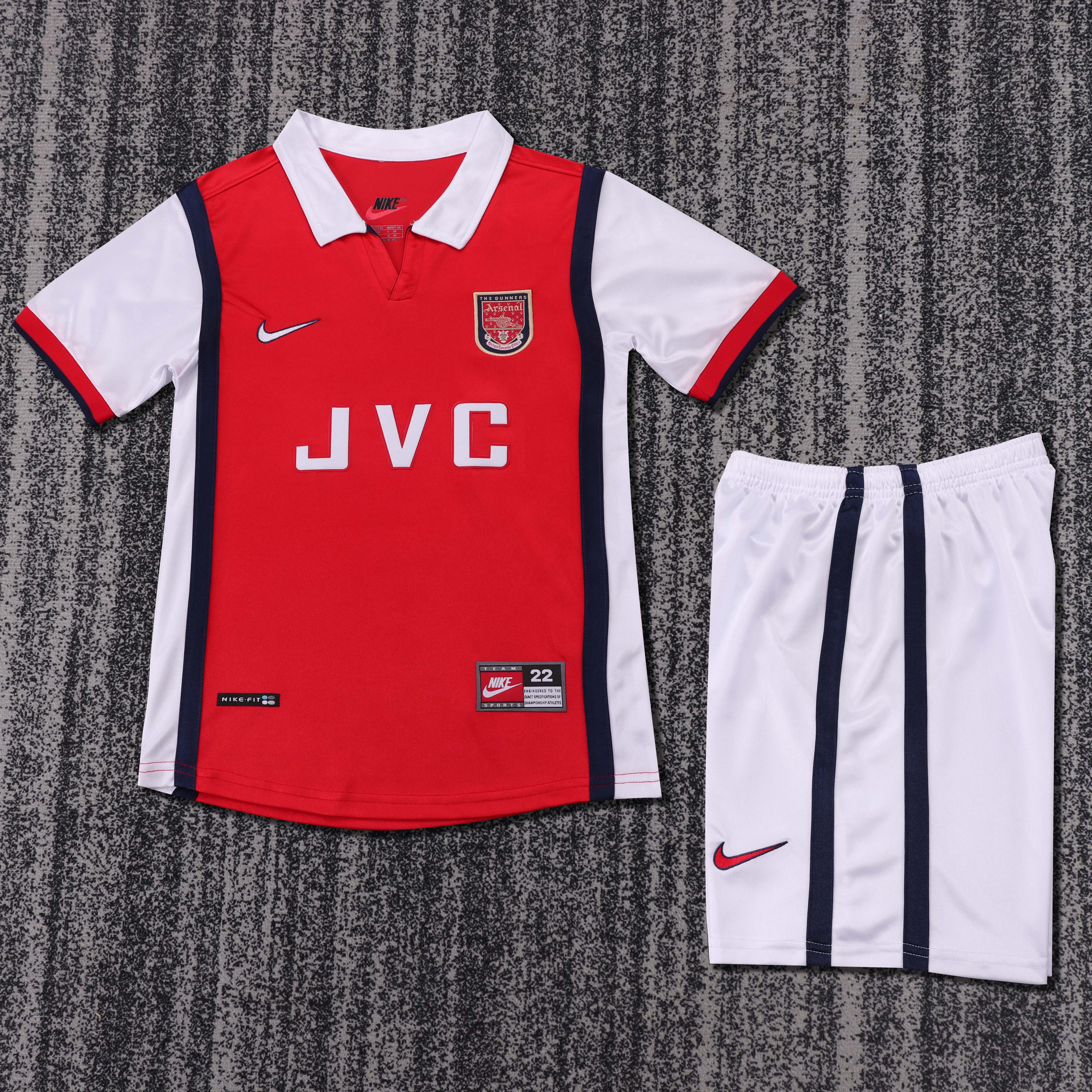 1998-1999 Retro Arsenal Home Football Shirt AAA fan-grade Kids Size