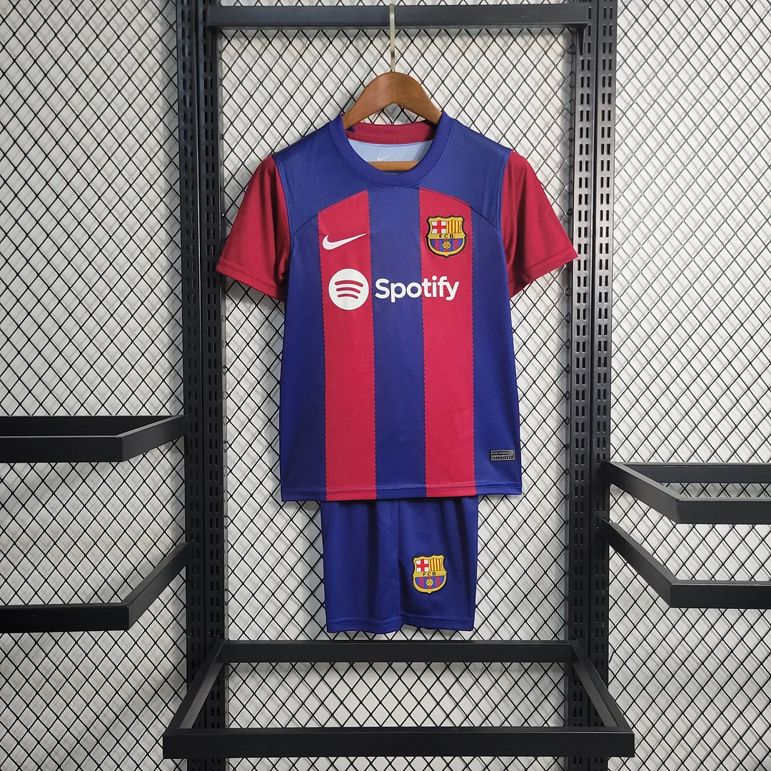 2023/2024 Barcelona Home Football Shirt AAA fan-grade Kids Size