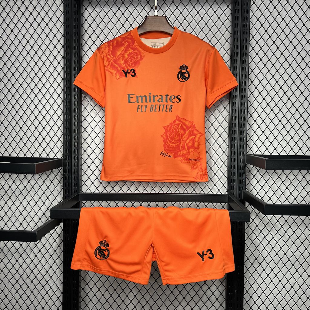 2024/2025 Real Madrid Y-3 Special Edition Orange Football Shirt AAA fan-grade Kids Size