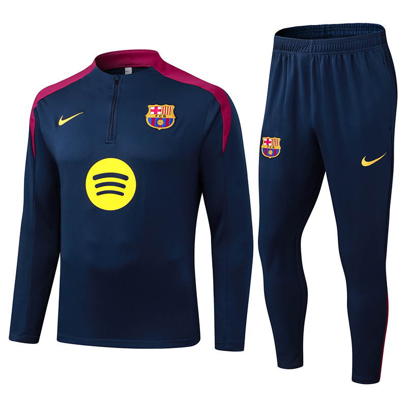 2025/2026 Barcelona Half-Pull Training Suit Royal Blue Jersey AAA fan-grade Set 01